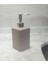 Serami̇k Sivi Sabunluk Bej 7X7X17CM 300ML Banyo Seti̇ 1