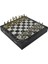 Gifthome Orta Boy Metal Yunan Satranç Takımı Parlak ve Mermer Desenli Sandıklı Mdf Tahtası (36X36X6 1