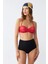 Kadın Straplez Kırmızı Yüksek Bel Bikini Takımı 2