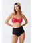 Kadın Straplez Kırmızı Yüksek Bel Bikini Takımı 4