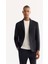 Erkek Siyah Mono Yaka Bi-Stretch Su İtici Kırışmayan Blazer Comfort Slim Fit Ceket A52Y4009 9