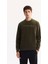 Erkek Haki Bisiklet Yaka Soft Touch Baskılı Polar Regular Fit Sweatshirt A52Y1269 6
