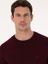 Erkek Bordo Slim Fit Pamuk Karışımlı Bisiklet Yaka Triko Kazak 50318676-VR014 12