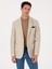 Erkek Bej Slim Fit Yün Kaşmir Karışımlı Mikro Desenli Ceket 50310754-VR011 8