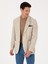 Erkek Bej Slim Fit Yün Kaşmir Karışımlı Mikro Desenli Ceket 50310754-VR011 10