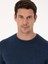 Erkek İndigo Slim Fit Pamuk Karışımlı Bisiklet Yaka Triko Kazak 50318676-VR028 9