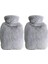Sicak Su Torbasi 2 Adet,yan Cepli̇ Gri̇ Peluş Termofor 27X17X2CM 750ML 1