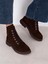 Erika Kahve Süet Hakiki Deri Kadın Bot 4