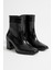 Muso Kadın Siyah Rugan Topuklu Bot 3