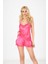 Fuşya Saten Babydoll Şortlu Takım 4