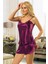 Mor Saten Babydoll Şortlu Takım 1