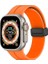 Uruchı Apple Watch Manyetik Silikon Kordon, 42MM, 44MM, 45MM Uyumlu, Watch Series 9 8 7 6 5 4 3 2 1 Se Için Unisex Spor Kayış, Yumuşak, Dayanıklı, Şık ve Su Geçirmez, Rahat ve Esnek Tasarım, Turuncu 1
