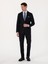 Erkek Koyu Lacivert Slim Fit Yün Karışımlı Mikro Desenli Takım Elbise 50315597-VR100 8