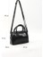 Kırışık Dokulu Siyah SHK184 Suni Deri ,fermuarlı Tek Bölmeli ,askılı El, Kol ve Omuz Çantası 2