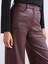 Loose Fit Kadın Deri Görünümlü Pantolon 3
