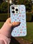 iPhone 15 Pro Max Uyumlu Mavi Çiçek Desenli Lansman Liquid Silikon Kılıf 4