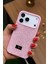 Apple iPhone 17 Pro Max Uyumlu – Pembe Taşlı Işıltılı Silikon Kılıf Darbeye Karşı Dayanıklı Kapak 3