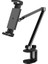 Profesyonel 2 Eklemli Telefon ve Tablet Tutucu 360 Derece Dönebilen Kol ve iPad ile Uyumlu Telefon Standı Olan Metal Taban Alüminyum Gövde 43CM Kol Uzunluğu MK43 Siyah 5