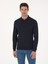 Erkek Lacivert Regular Fit Yün Karışımlı Polo Yaka Basic Triko Kazak 50318855-VR033 8