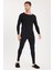Erkek Slim Fit Dar Kesim Bisiklet Yaka Siyah Termal Alt Üst Takım 1