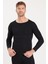 Erkek Slim Fit Dar Kesim Bisiklet Yaka Siyah Termal Alt Üst Takım 2
