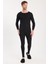 Erkek Slim Fit Dar Kesim Bisiklet Yaka Siyah Termal Alt Üst Takım 5