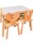 Ahşap Duyusal Çocuk Aktivite Masası Oyun Masası 2 Adet Ayı Sandalye 1