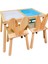 Ahşap Duyusal Çocuk Aktivite Masası Oyun Masası 2 Adet Ayı Sandalye 2