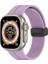 Uruchı Apple Watch Manyetik Silikon Kordon 42/44/45/49/l Kadın Erkek Spor Kordon Iwatch Apple Watch Serisi 8 7 6 5 4 3 2 1 Se Ultra ile Uyumlu, Lila 1