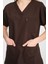 Üniforma V Yaka Acı Kahve Unisex Likralı Ütü Istemeyen Doktor Hemşire Takım Scrubs 3