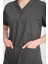Üniforma V Yaka Antrasit Gri Unisex Likralı Ütü Istemeyen Doktor Hemşire Takım Scrubs 3