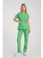 Üniforma V Yaka Fıstık Yeşil Unisex Likralı Ütü Istemeyen Doktor Hemşire Takım Scrubs 1