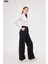 Iki Iplik Bol Paça Eşofman Pantalon - Siyah 1