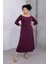 Büyük Beden Zarif Mor Elbise Modeli: Kayık Yaka & Truvakar Kol Krep Kumaş 1