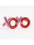 Kırmızı Renk Xoxo Yazılı Parti Gözlüğü 17X7 cm 2
