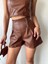 Lzrdwzrd Çift Fermuarlı Deri Şort Kahve H24394 (Beden: L) 3