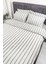 Gri Çizgili Keten Nevresim Takımı Çift Kişilik 1