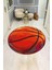 Basket Topu Desenli Yuvarlak Dijital Baskı Kaymaz Tabanlı Çocuk ve Genç Odası Halısı H0385 2