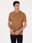 Erkek Kahverengi Regular Fit %100 Pamuk Bisiklet Yaka Basic T-shirt 50319801-VR153 8