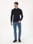Erkek Lacivert Slim Fit Yün Karışımlı Çeyrek Balıkçı Yaka Basic Triko Kazak 50318891-VR033 11