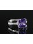 Kare Tektaş Kadın Yüzük, Mor Tektaş Gümüş Yüzük, Mor Tektaş Kadın Yüzük 1