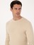 Erkek Bej Slim Fit Pamuk Karışımlı Bisiklet Yaka Selanik Örgü Triko Kazak 50318976-VR011 9