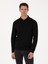 Erkek Siyah Regular Fit Yün Karışımlı Polo Yaka Basic Triko Kazak 50318855-VR046 8