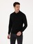 Erkek Siyah Regular Fit Yün Karışımlı Polo Yaka Basic Triko Kazak 50318855-VR046 10