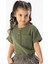 Kısa Kol Batı Cep Detaylı Yazlık Müslin Kız Çocuk Tshirt Haki Hk 1