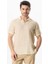 Kısa Kol Polo Yaka Müslin Yazlık Tshirt Bej Bej 1