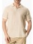 Kısa Kol Polo Yaka Müslin Yazlık Tshirt Bej Bej 3