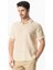 Kısa Kol Polo Yaka Müslin Yazlık Tshirt Bej Bej 4