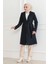 Kaşe Kaban – Uzun Boy Kruvaze Yaka, Kuşaklı Tesettür Kışlık Kaban, Astarlı Şık Yünlü Dokuma Oversize Rahat Kalıp, Cepli Modern Kaşe Mont Modeli - Lacivert 3
