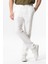 Flamlı Pamuk Düğmeli Erkek Yazlık Pantolon Beyaz Byz 1